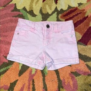 Justice pink blue jean shorts